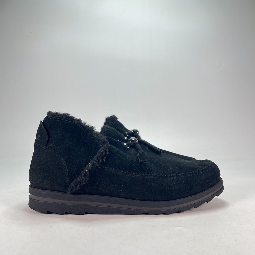 MUK LUKS Ziggy Sunset Blvd Black Suede Cozy Ankle Winter Booties Women's Size 10